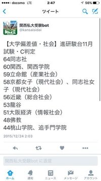 関西私大の社会学部の序列です これは信憑性ありむすか Yahoo 知恵袋