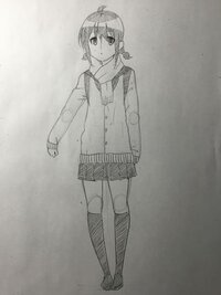 中学生が書いたイラスト評価お願いします 女の子を書いてみました１ 直 Yahoo 知恵袋