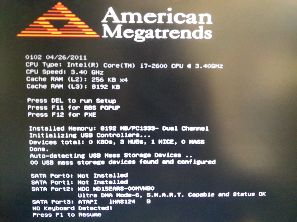 至急助けてください！アメリカンメガトレンドっとなってからPCが動き