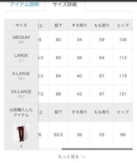 Zozotownのサイズ表について以前購入したパンツの寸法が Yahoo 知恵袋