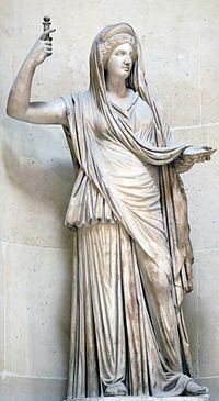 ギリシャ神話のヘラ（ゼウスの妻）がこの手にもっている 棒のようなものは何でしょうか。名称とその役目を教えていただけると幸いです。 