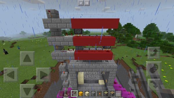 マインクラフトpeで砂 砂利で作る城門でピストン 粘着ピス Yahoo 知恵袋