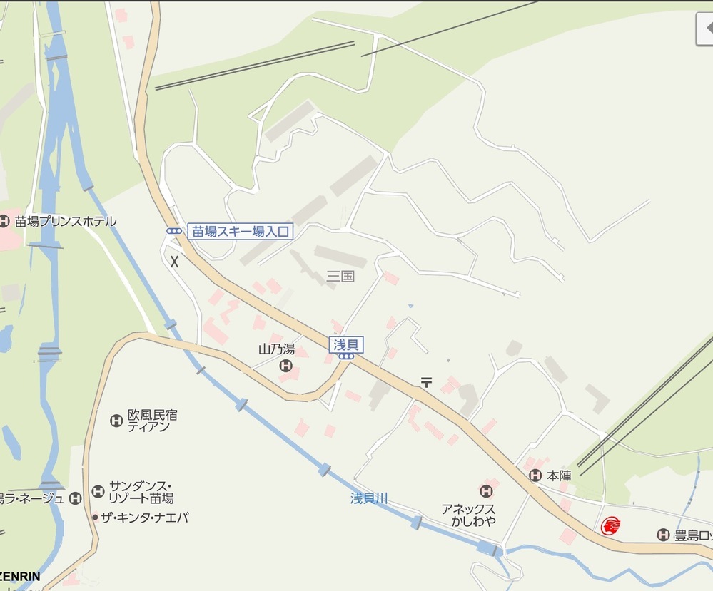 フジロックの場内1、場内2、白樺など徒歩圏内の駐車場は地図でいうと