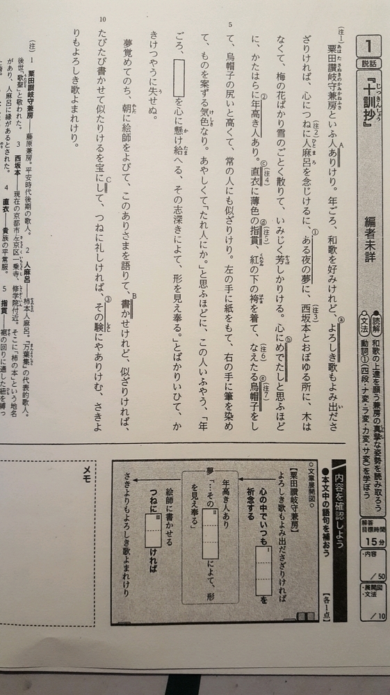 古典で質問なんですが画像の十訓抄で空欄に当てはまる語を本文か Yahoo 知恵袋