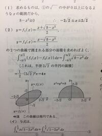 この積分が半円の面積を示しているのは何故でしょうか Yahoo 知恵袋