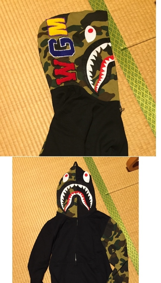 このエイプのシャークパーカーは本物でしょうか？またどの点で判断した