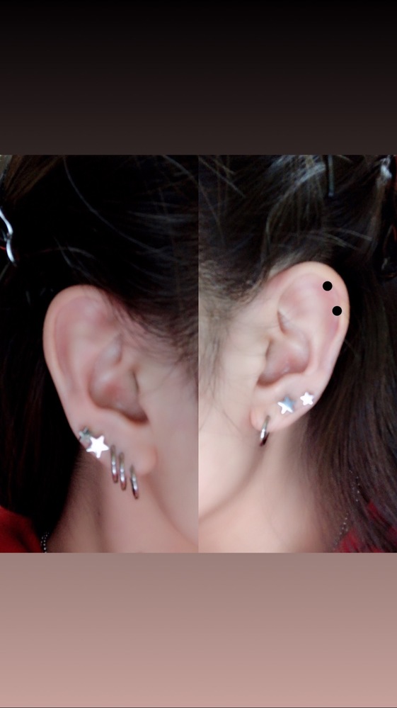 現在、右に3つ左に5つ開いています。質問➀軟骨ピアスを開けたいのです