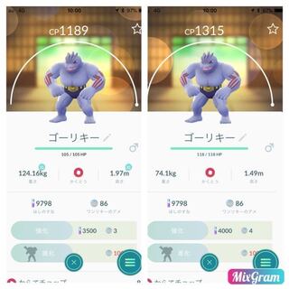 ポケモンgoゴーリキーどっちの方が進化にいいですか Cpかl Yahoo 知恵袋