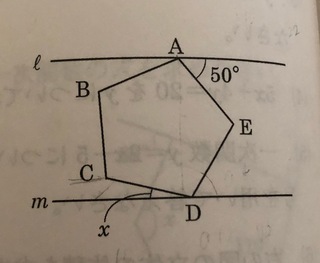 Lとmは平行であり 五角形abcdeは正五角形である Xの Yahoo 知恵袋