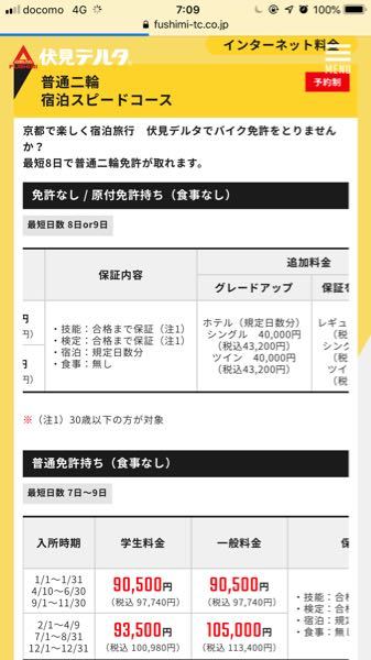 伏見デルタ普通二輪免許合宿についてです。 - ここに通ったこ