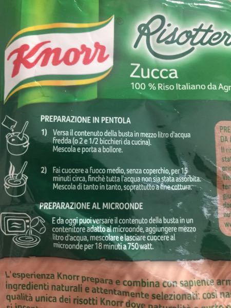 イタリアのお土産でインスタントリゾットもらったのですが 作り方イタ Yahoo 知恵袋
