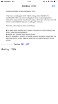 Ebayについてです 入札しようとすると画像のようなエラーがでます ど Yahoo 知恵袋
