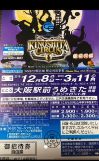 木下大サーカスの無料招待券について質問です。あの招待券は期間内で