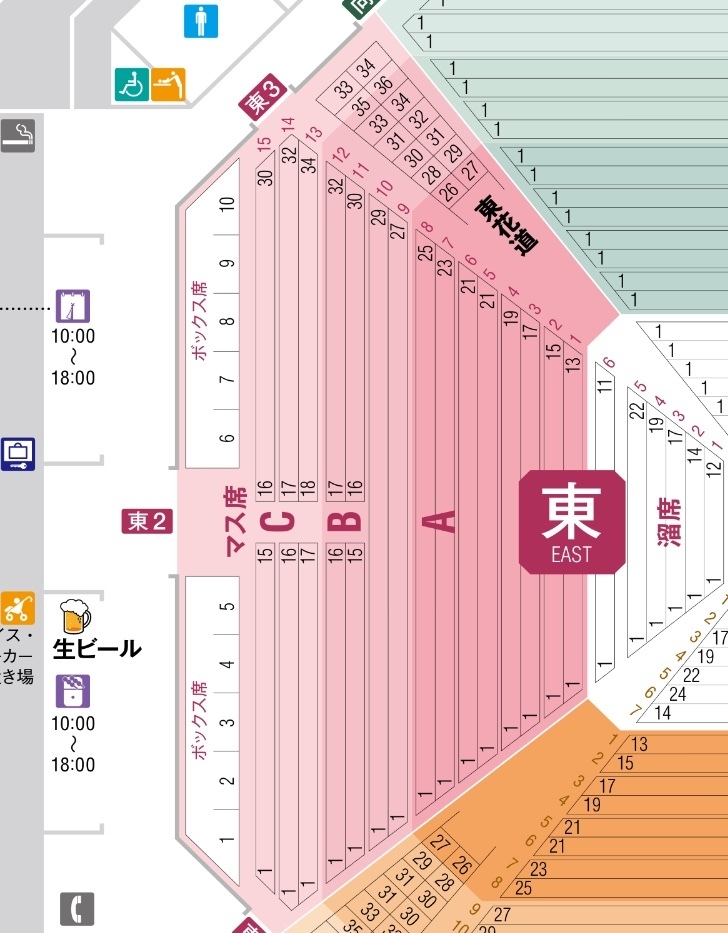 大相撲の両国国技館の座席について大相撲の観戦に行くことになっ