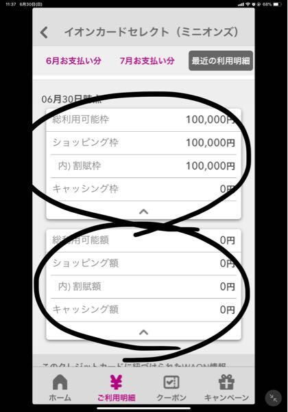 イオンウォレットアプリでのご利用可能額照会の画面でのこの二つは何を表し お金にまつわるお悩みなら 教えて お金の先生 Yahoo ファイナンス