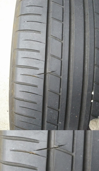タイヤの接地面の傷について 走行中にカッター刃様のものを踏みつけて ト Yahoo 知恵袋