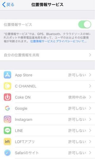 こんにちは Iphoneです アプリの位置情報サービスを設定 Yahoo 知恵袋