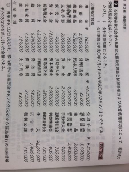 全商簿記 1級 貸借対照表 会計付記事項①、解説に元帳勘定残高の... - 教えて！しごとの先生｜Yahoo!しごとカタログ