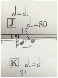 写真のjのところは四分音符は240のテンポですよね そのあと Yahoo 知恵袋