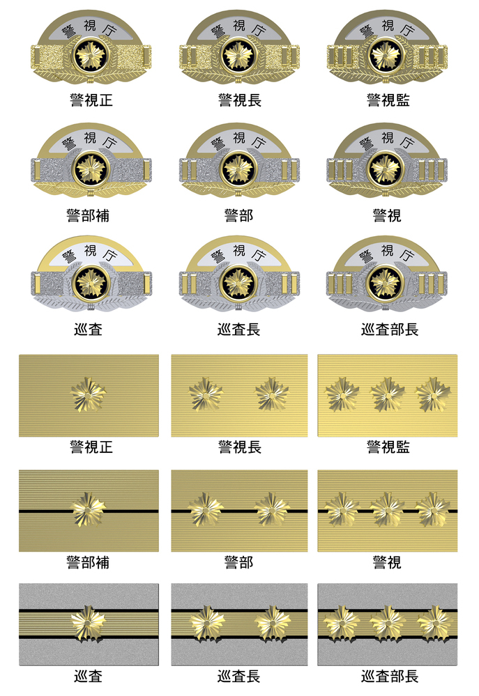 警察 階級章 巡査巡査長 巡査部長 警部補 レプリカ 撮影用 警察グッズ 