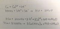 化学基礎で 銅と希硝酸の反応式の作り方に疑問があります Yahoo 知恵袋