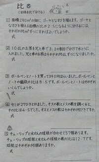 小学校6年生算数比の問題です 答えを捨てたようで解答がわかりません も Yahoo 知恵袋