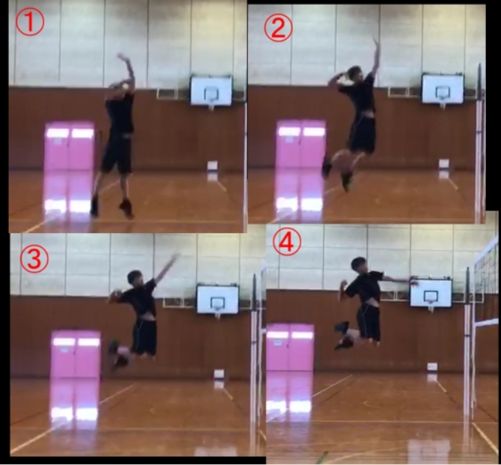 バレーのスパイクについてです。下にある画像は、私のスパイクの 