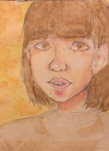 新中学生です。 - コロナ休みの課題に自画像が出たので描いて 