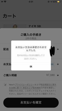 ナイキオンラインで購入しようとすると ご注文の送信中にエラーが発生しま Yahoo 知恵袋