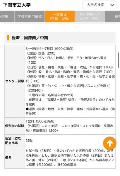 下関市立大学を中期で受験する予定なのですが 科目選択がいまいち分 Yahoo 知恵袋