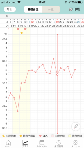 陰性から陽性 高温期12日目