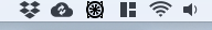 macのステータスメニューの雲マーク（スクリーンショットの左から２つ目のマーク）は何でしょうか？ ポインタを合わせるとレインボーマークがクルクルと回って，操作できません。どのようにすれば消せるのかも教えてください。