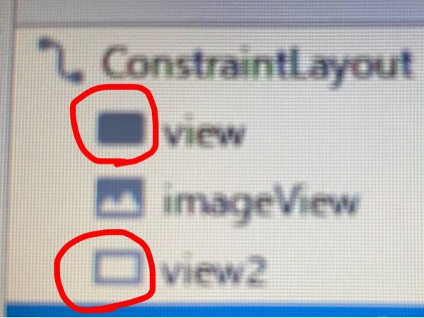 Androidstudioの質問です。 - viewの四角く塗り潰され - Yahoo!知恵袋