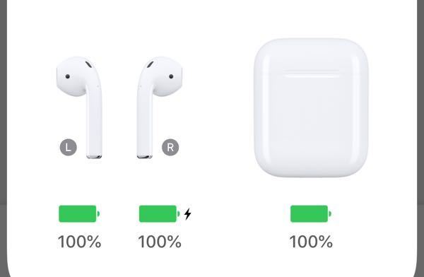 AirPodsが片方だけ100%なのに充電されたままです。 - 右が充 