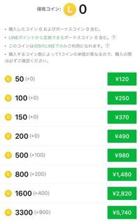 Lineのコインチャージについて教えてください 50コインで12 Yahoo 知恵袋