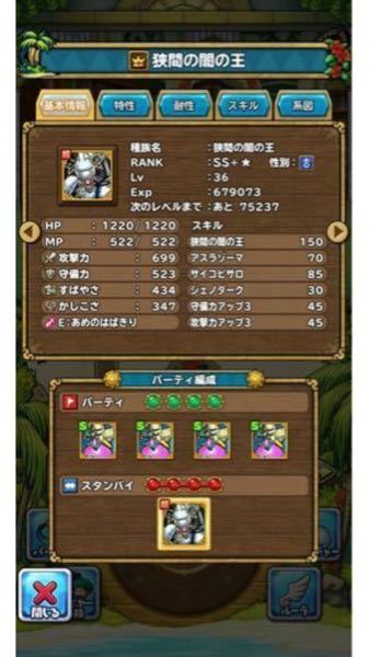 イルルカspで狭間の闇の王作ったんですが おすすめスキルと特性って何 Yahoo 知恵袋