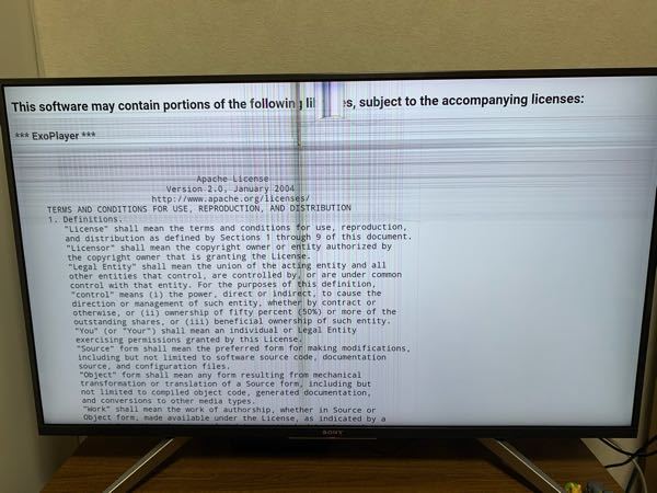 SONY 43型　液晶テレビ 画面ひび割れあり 先日テレビ(SONYKJ-43X8500F)の液晶パネルが  - Yahoo!知恵袋