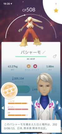 先日ポケモンgoを始めバシャーモに進化させたんですが 個体 Yahoo 知恵袋