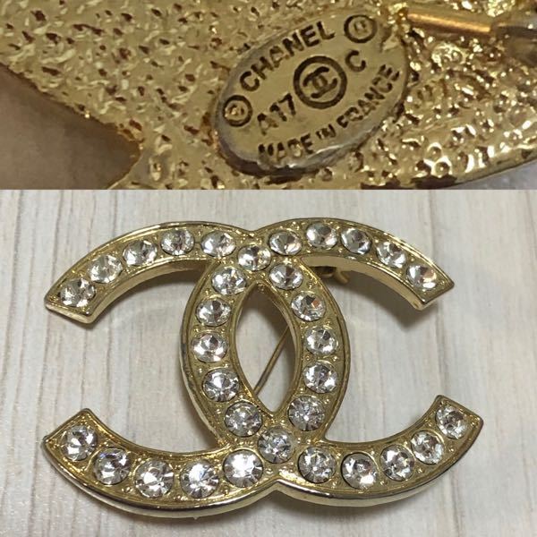 シャネル　ピンブローチ　男性にもOK　本物正規品 CHANEL シャネル ブローチ ピンブローチ ココマーク/ライン