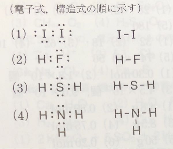 化学基礎問 次の物質の電子式と構造式をそれぞれ表せ 1 ヨ Yahoo 知恵袋