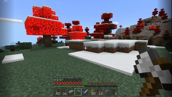 Minecraft統合版の木の葉っぱが赤くなるのですが これはバグでし Yahoo 知恵袋