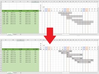 エクセルについてです ガントチャートを用いて 宿泊予約管理表の作成を試 Yahoo 知恵袋
