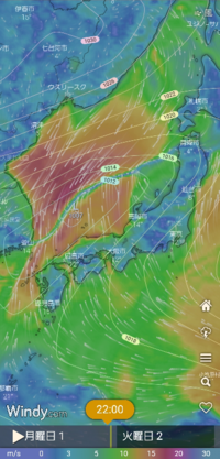 こちら天気アプリwindyからの画像です 日本海の釜山ー青森 Yahoo 知恵袋