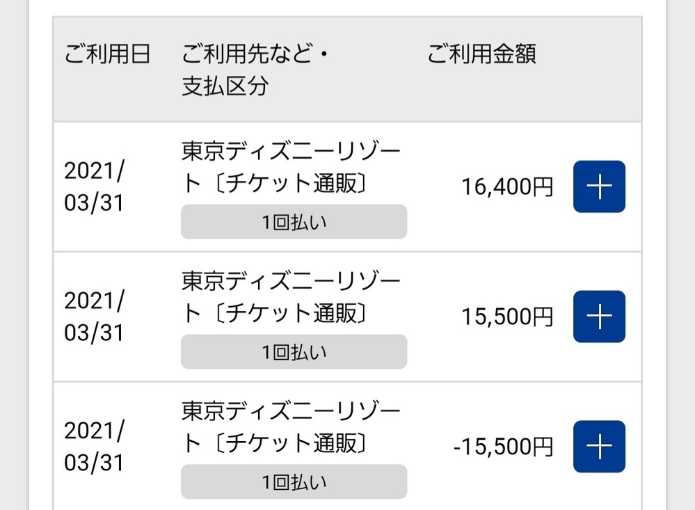 ディズニーチケットの日付変更の支払いについて質問させてくださ