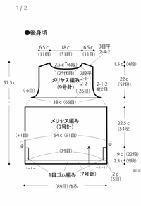 ベストの編み図について教えて欲しいです 添付画像のスリットに当た Yahoo 知恵袋