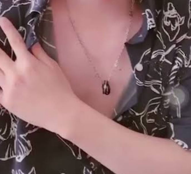 画像のばぁうさんが付けているネックレス、どちらのものかわかる