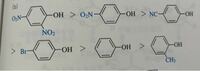 ベーシック有機化学の問題です。 教えてください。なぜ写真のような答えになるのですか？

次の化合物を酸性度の高い順番に構造式を書いて並べよ。

フェノール、p-ブロモフェノール、p-ニトロフェノール、o-クレゾール、2,4-ジニトロフェノール、p-シアノフェノール




有機化学 有機化合物 命名法 構造式 酸性度