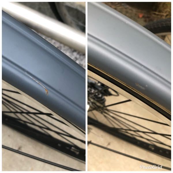 マットな色の自転車に傷つけられ、錆びてしまいました。5cmほどの細い