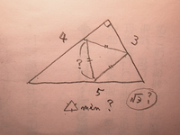 三辺の長さ３，４，５の三角形に内接する最小正三角形の辺の長さは幾つですか。 