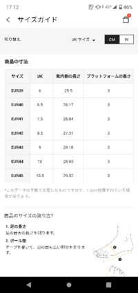 SHEINで靴を見てて、EUR45が27.5だと思ってたらなんかSHE